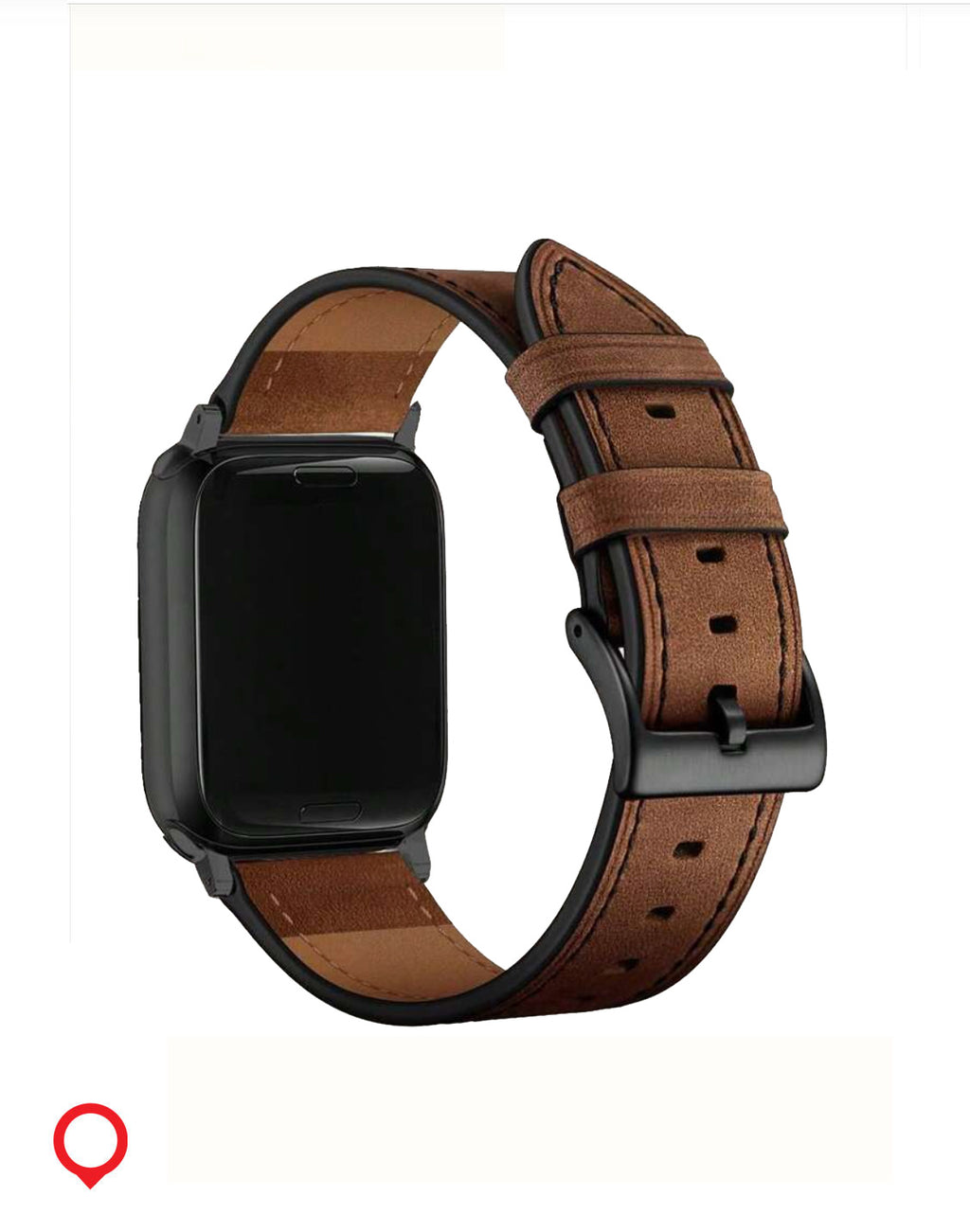 Genuine leather Apple Watch band with case in classic tan, fits Series 6, 40mm