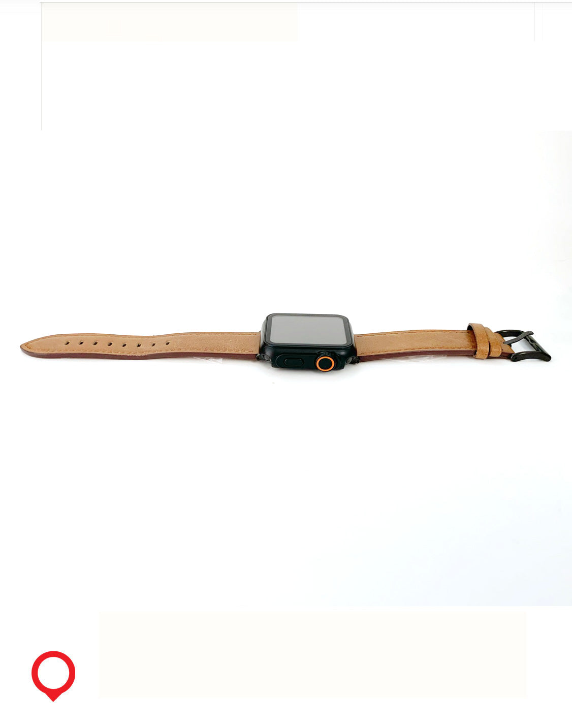 Genuine leather Apple Watch band with case in classic tan, fits Series 6, 40mm