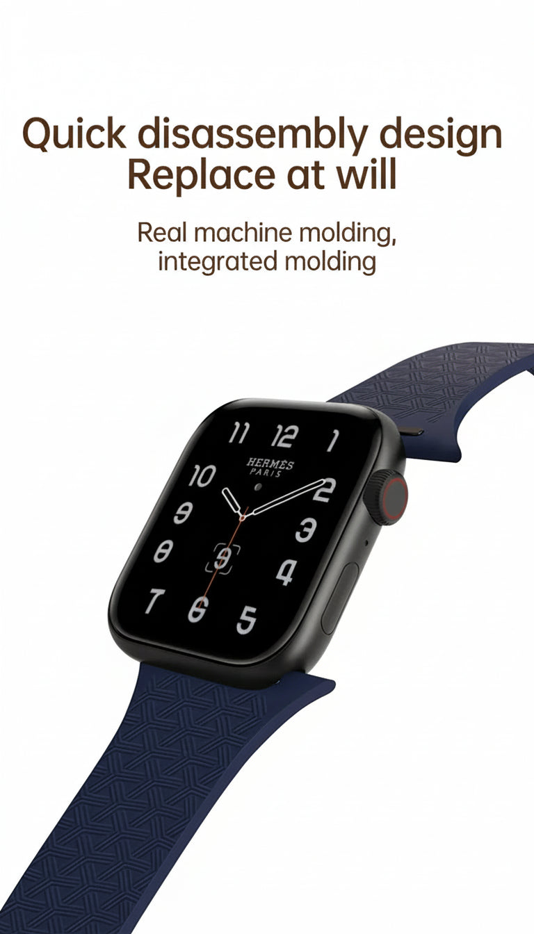 Soft silicone magnetic folding band compatible with Apple Watch